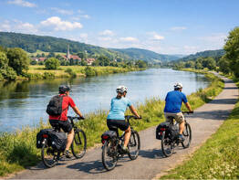 Auf dem Weserradweg entlang der Oberweser